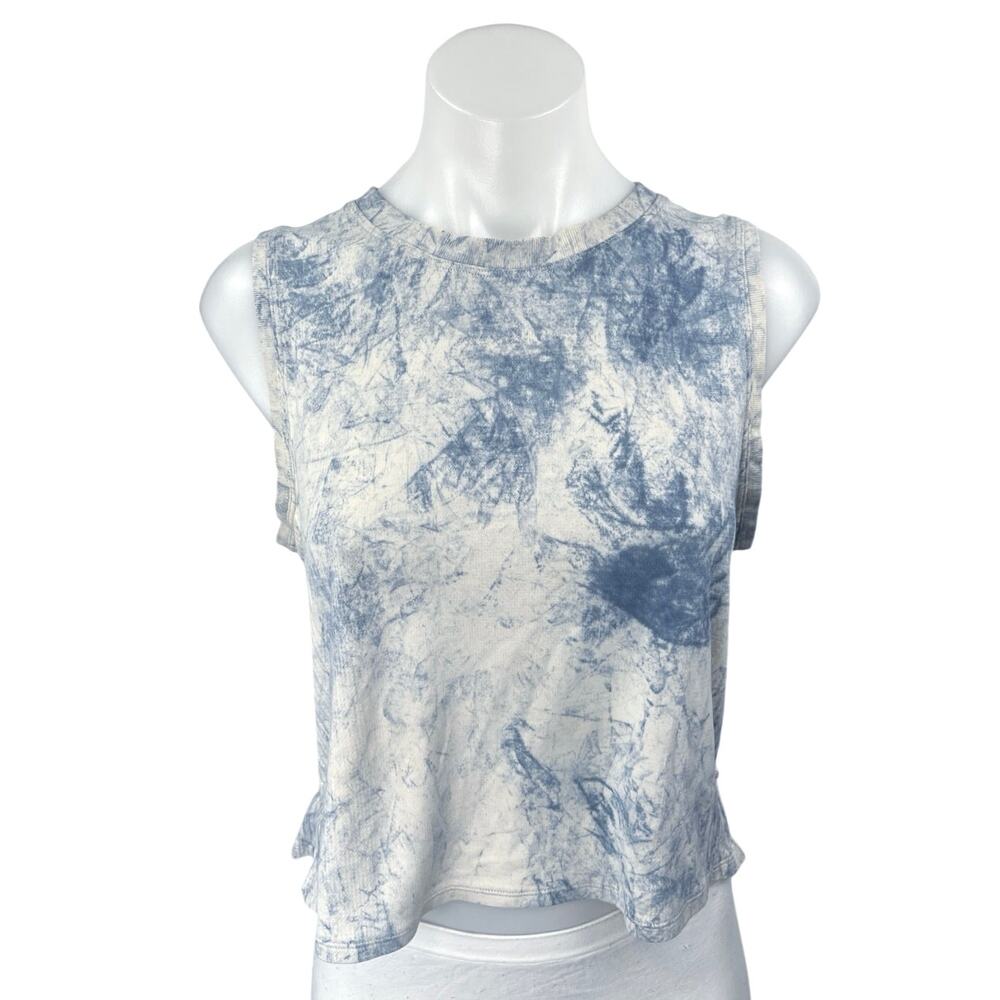 Lululemon Women's Blue White Tie Dye Muscle Tee Workout Athletic Tank Top Size M